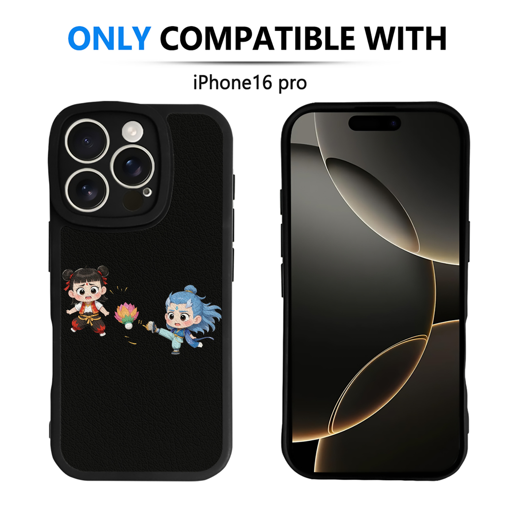 （画像用） Ne Zha 2 ナタ 魔童の大暴れ 【iPhone 16シリーズ対応】シリコンスマホケース（レザー調） 材質：シリコン